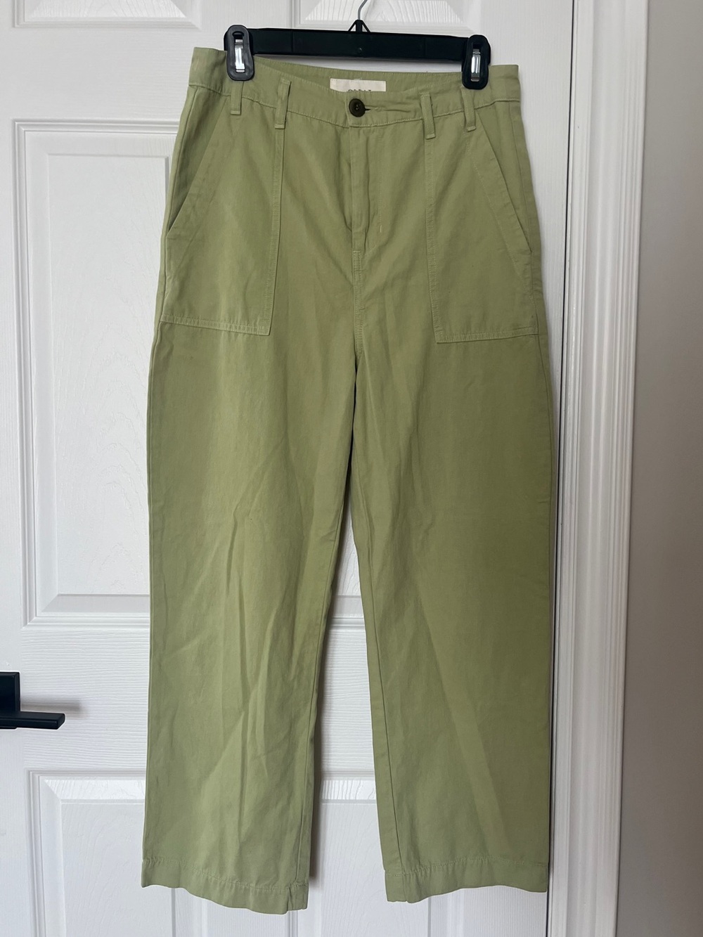 THE GREAT Voyageur Sage Green Relaxed Cotton Pants
